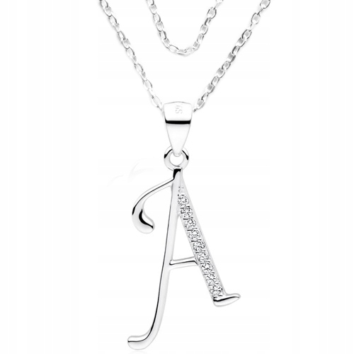 

Naszyjnik Duża Literka A Srebro 925 (w1262)