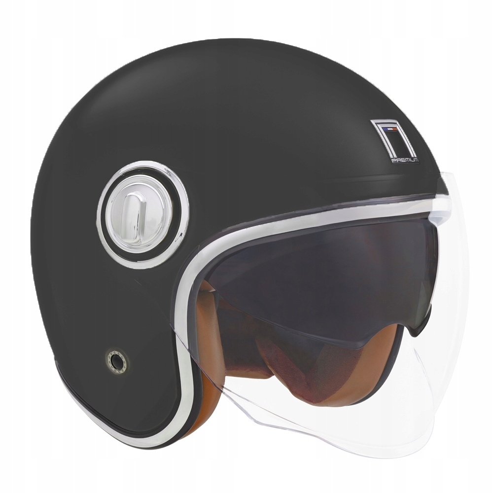 Nox Premium Otvorená Prilba Jet Heritage Solid Farba Čierna Mat Veľkosť XL ()