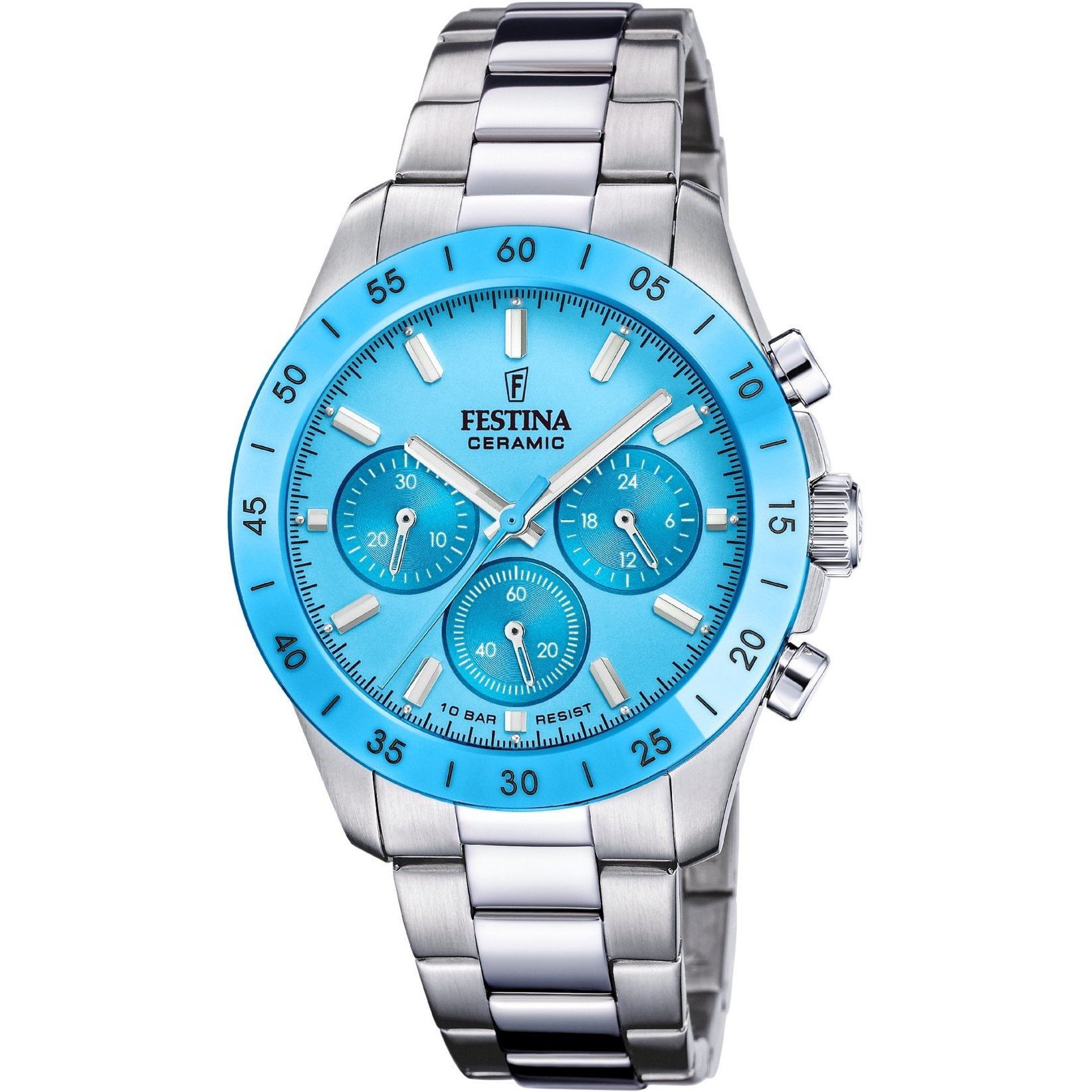 Festina Ceramic 20693/3 unisex hodinky na náramku s modrým ciferníkem