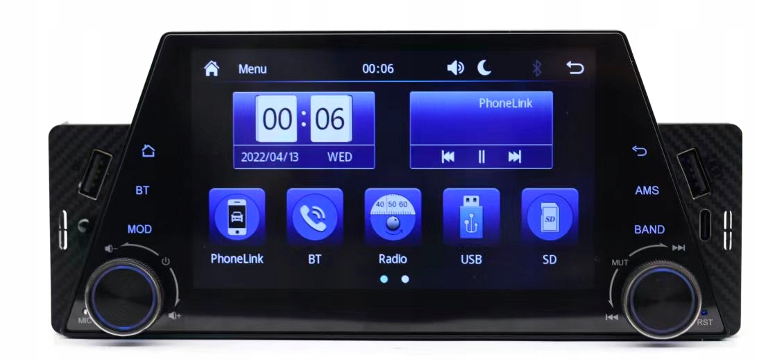 Uniwersalne Radio Samochodowe 1DIN MP5 Carplay Android Auto