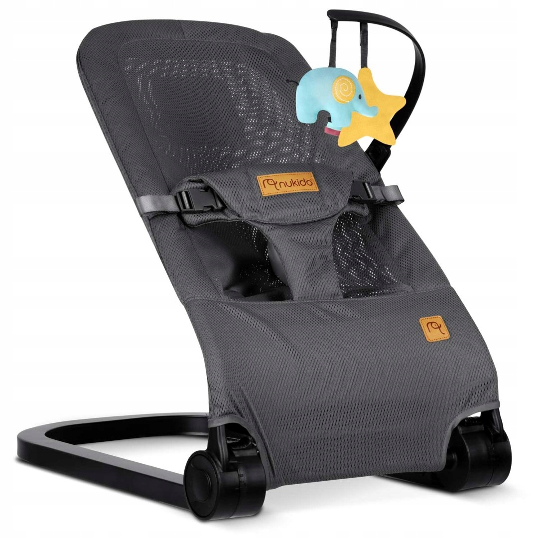 LEŻACZEK BUJACZEK SKŁADANY Z ZABAWKAMI SZARY Stan opakowania oryginalne