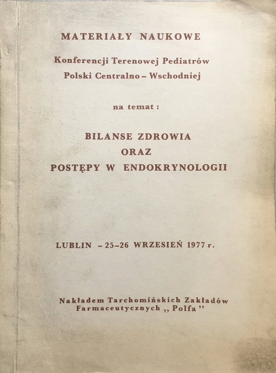 BILANSE ZDROWIA materiały naukowe 1977