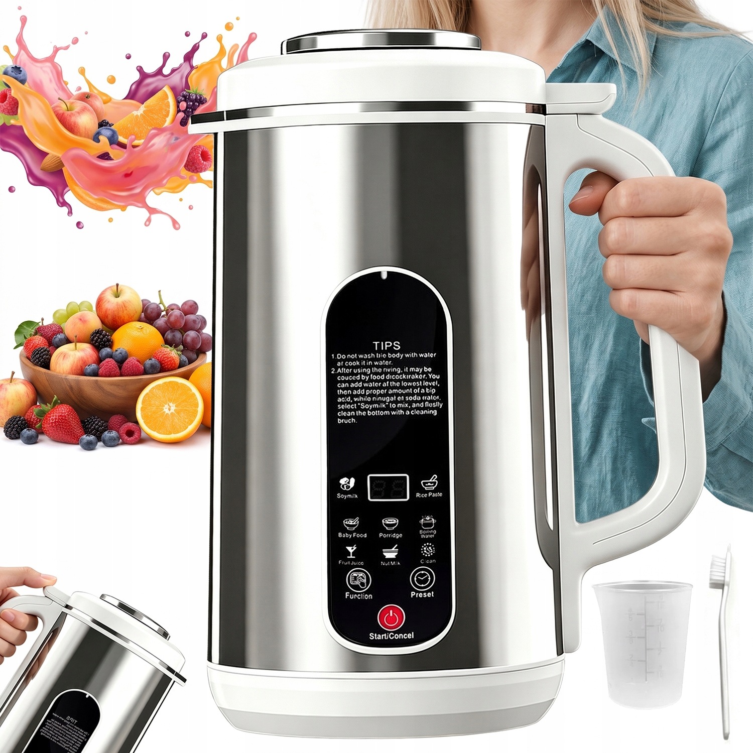 Stolní Mixér Se Skleněnou Nádobou Na Smoothie Koktejly Mlýnek Láhev Na Pití Velký 1200 ML