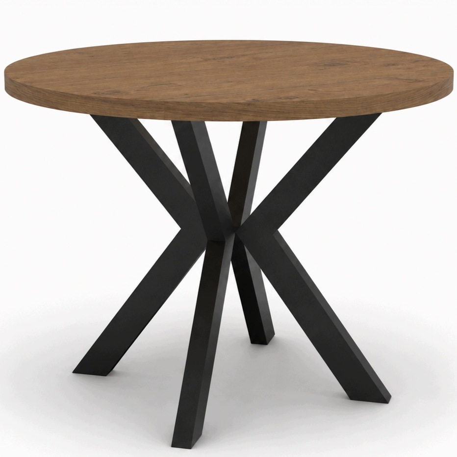 Kulatý stůl Mesa Ø100 cm pro 6 osob do obývacího pokoje, jídelny, dub lancelot/černý
