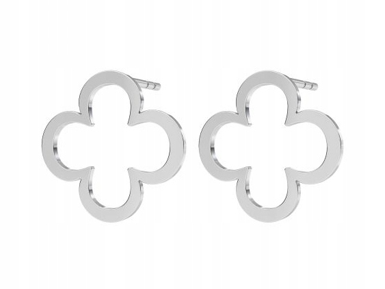 

Czterolistna koniczynka srebrne kolczyki koniczyna