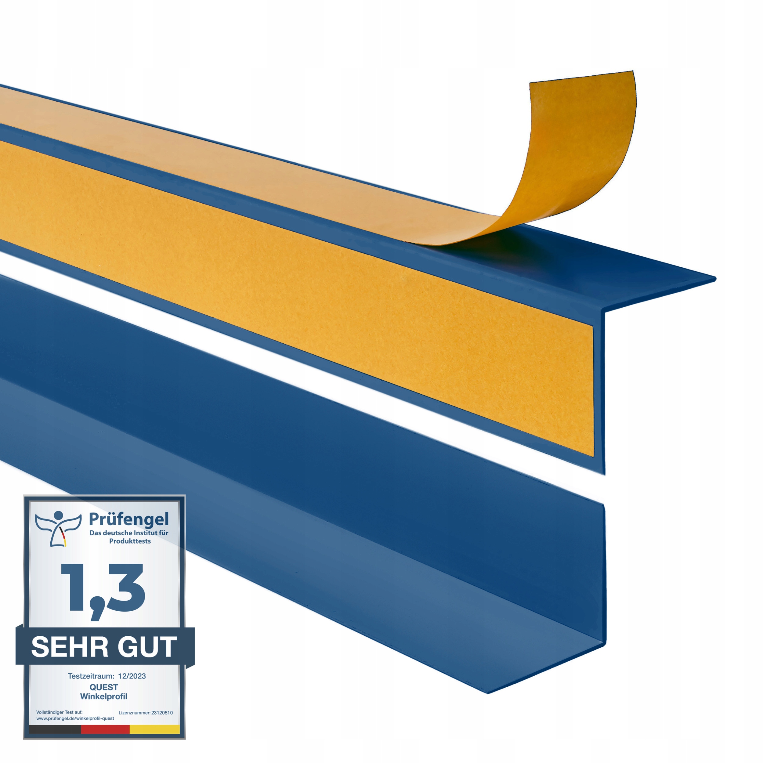 Pvc uholník tvrdý lepený na vonkajšej strane, modrý, 20x20 mm, 100