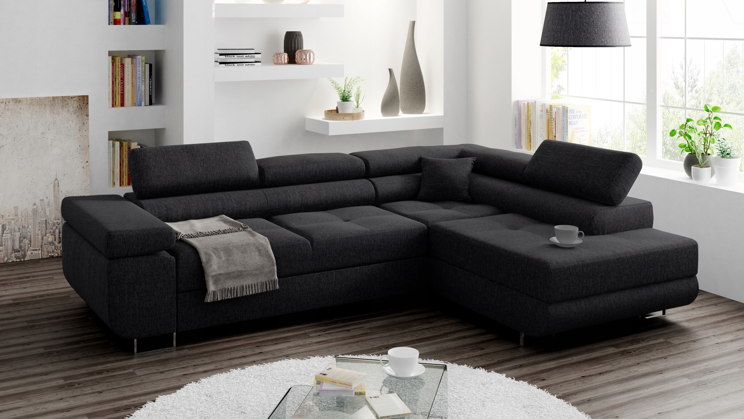 Narożnik MIAMI rogówka RUCHOME ZAGŁÓWKI sofa Marka inna
