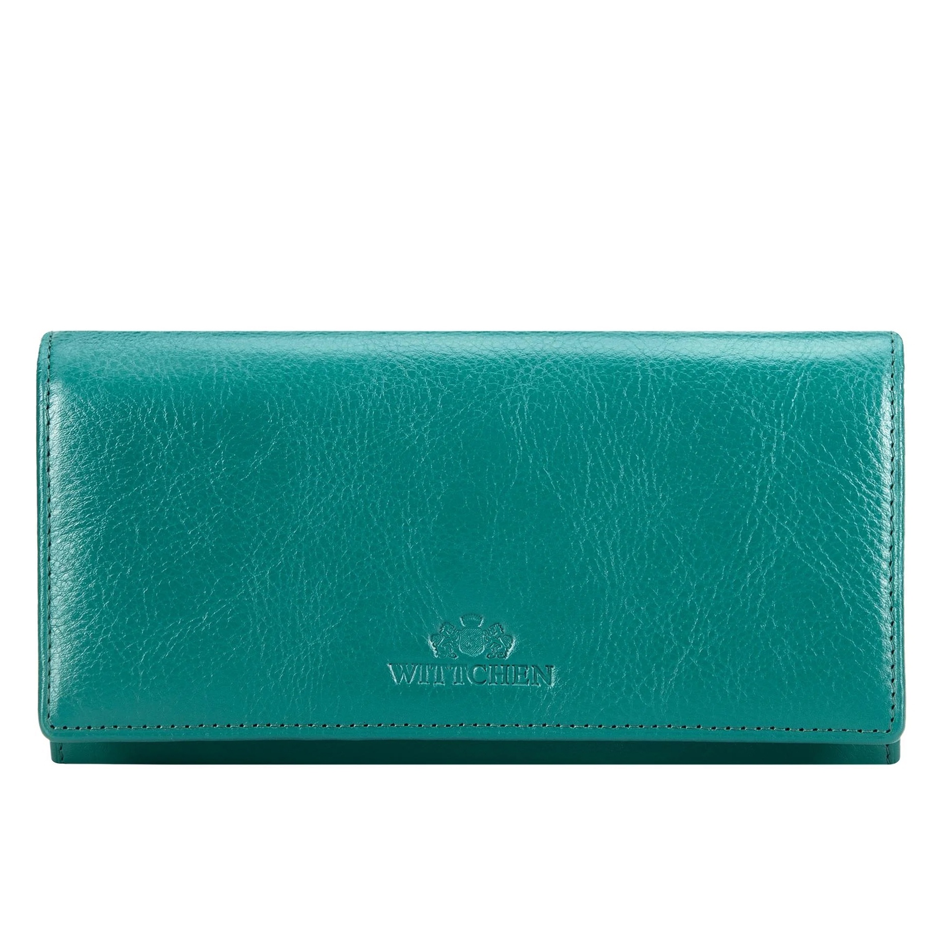 Dámská zelená velká kožená peněženka s logem Wittchen 21-1-052-0L