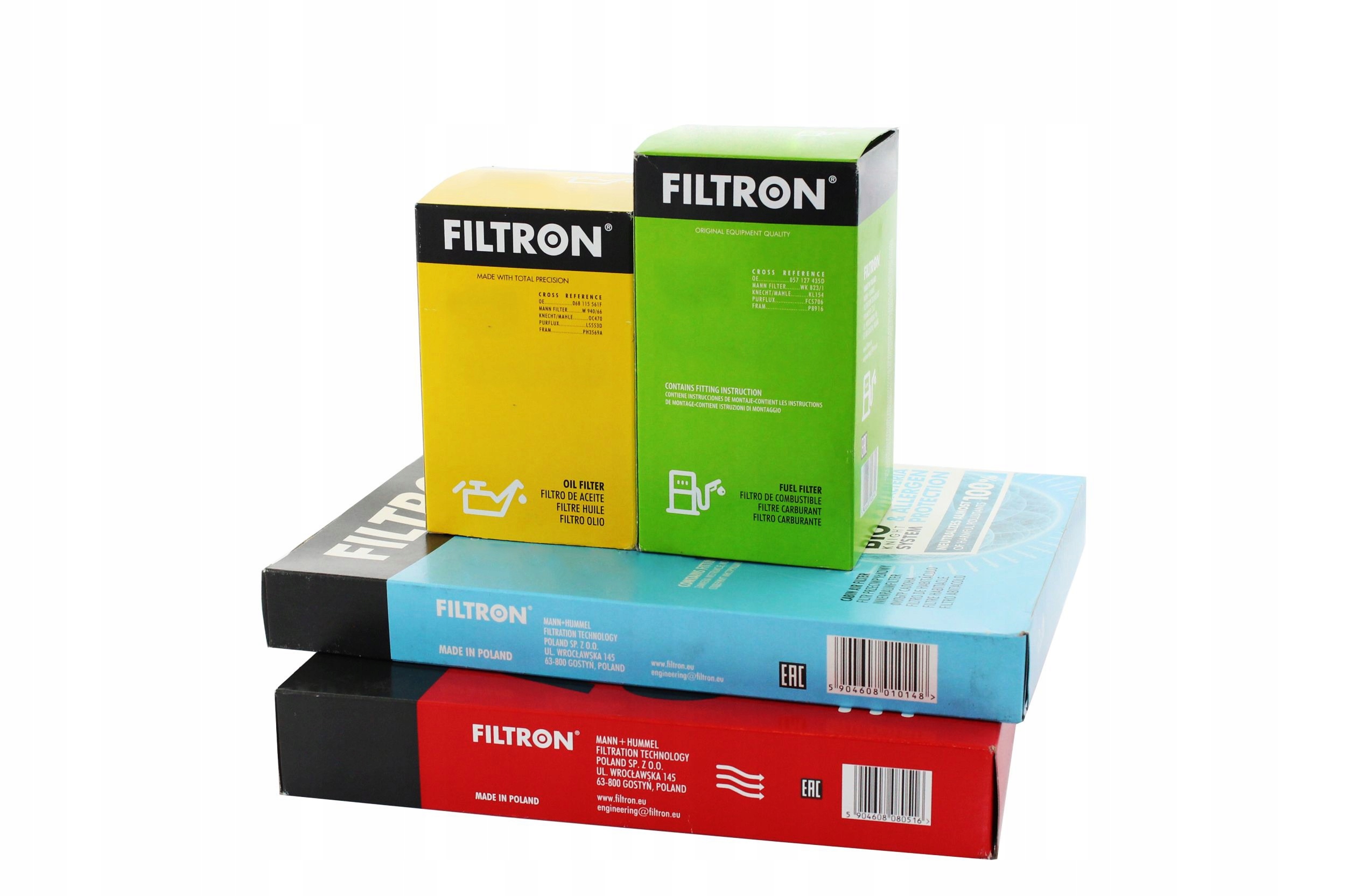 Sada 4 filtrů filtron Vw Passat B6 1.9 2.0 Tdi