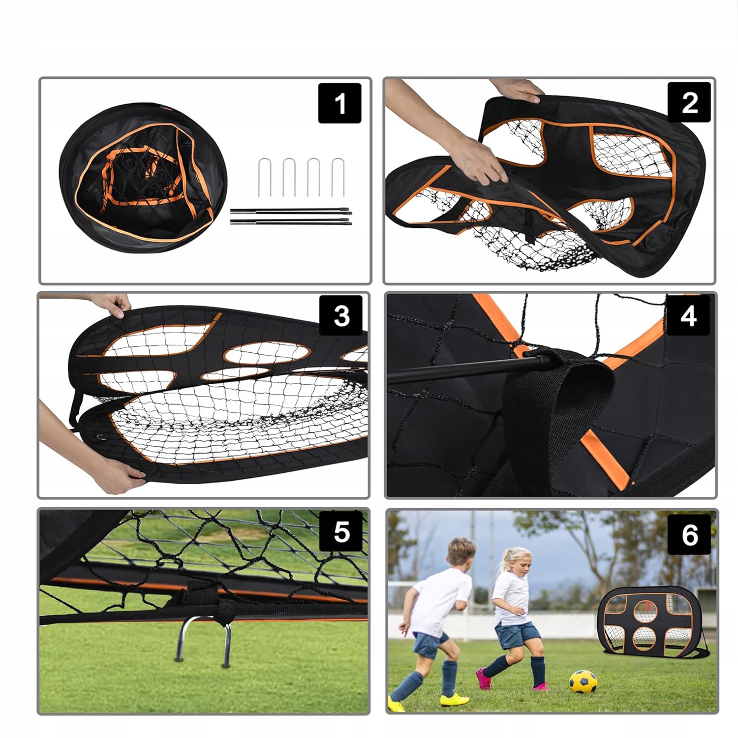 OGRODOWA BRAMKA PIŁKARSKA DO PIŁKI NOŻNEJ ZESTAW MATA CELNOŚCI PIŁKA Kolor czerń