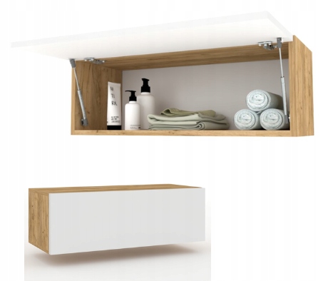 Koupelnová skříňka Horizontální závěsná police Karo 80 Dub Craft Zlatý Bílý Mat