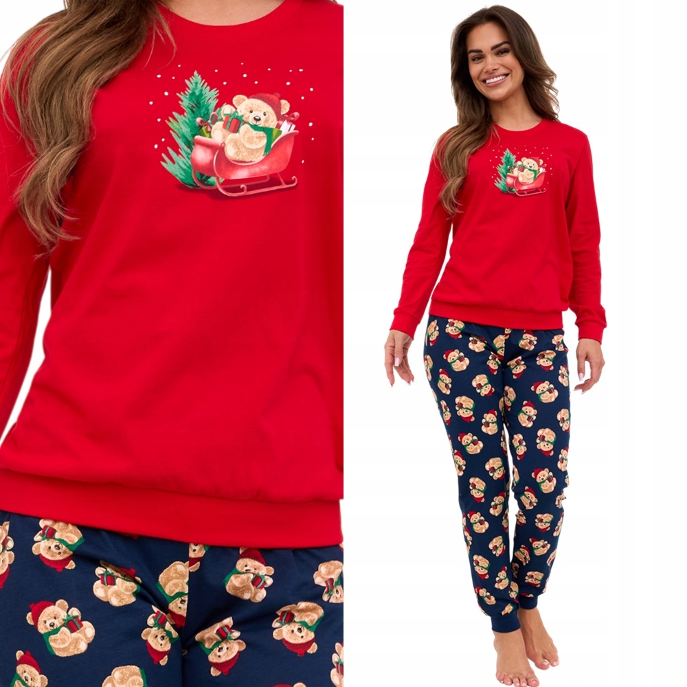 Dámské Pyžamo Cornette 671 Teddy XL 42 Červená