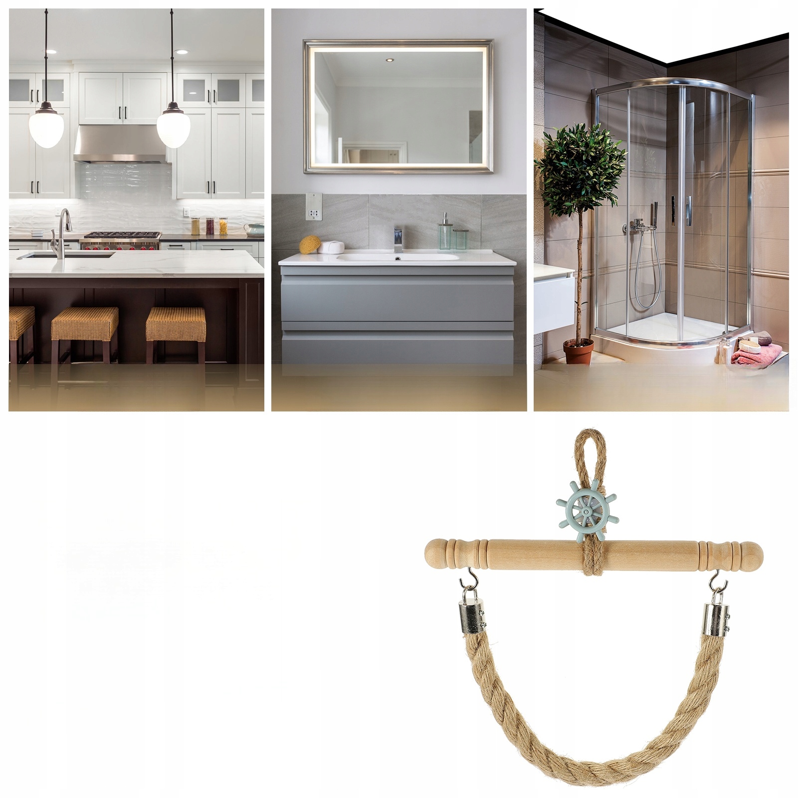 OZDOBNY UCHWYT NA RĘCZNIKI W ROLCE MACRAME TOALETOWE Liczba elementów w zestawie 0 szt.