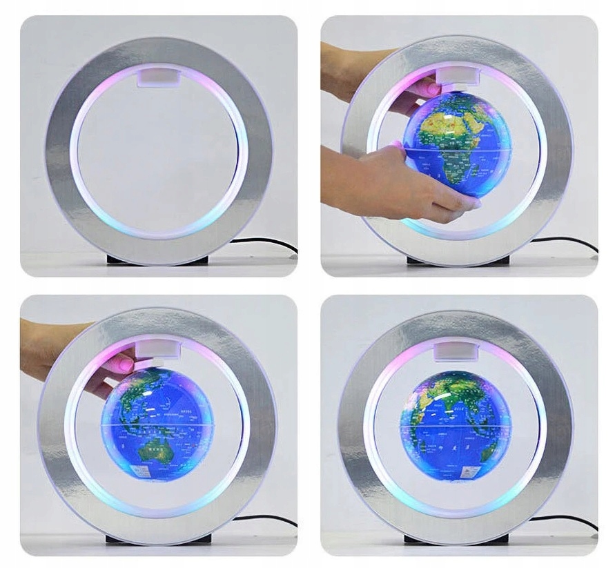 Lewitujący globus z podświetleniem LED 10 cm RegMag – Lampka na wieczór