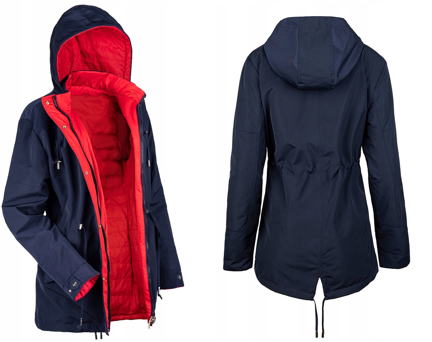 DWUSTRONNA od S do 7XL WIOSENNA Kurtka PARKA 3 KOLORY Przejściowa XL Długość do bioder