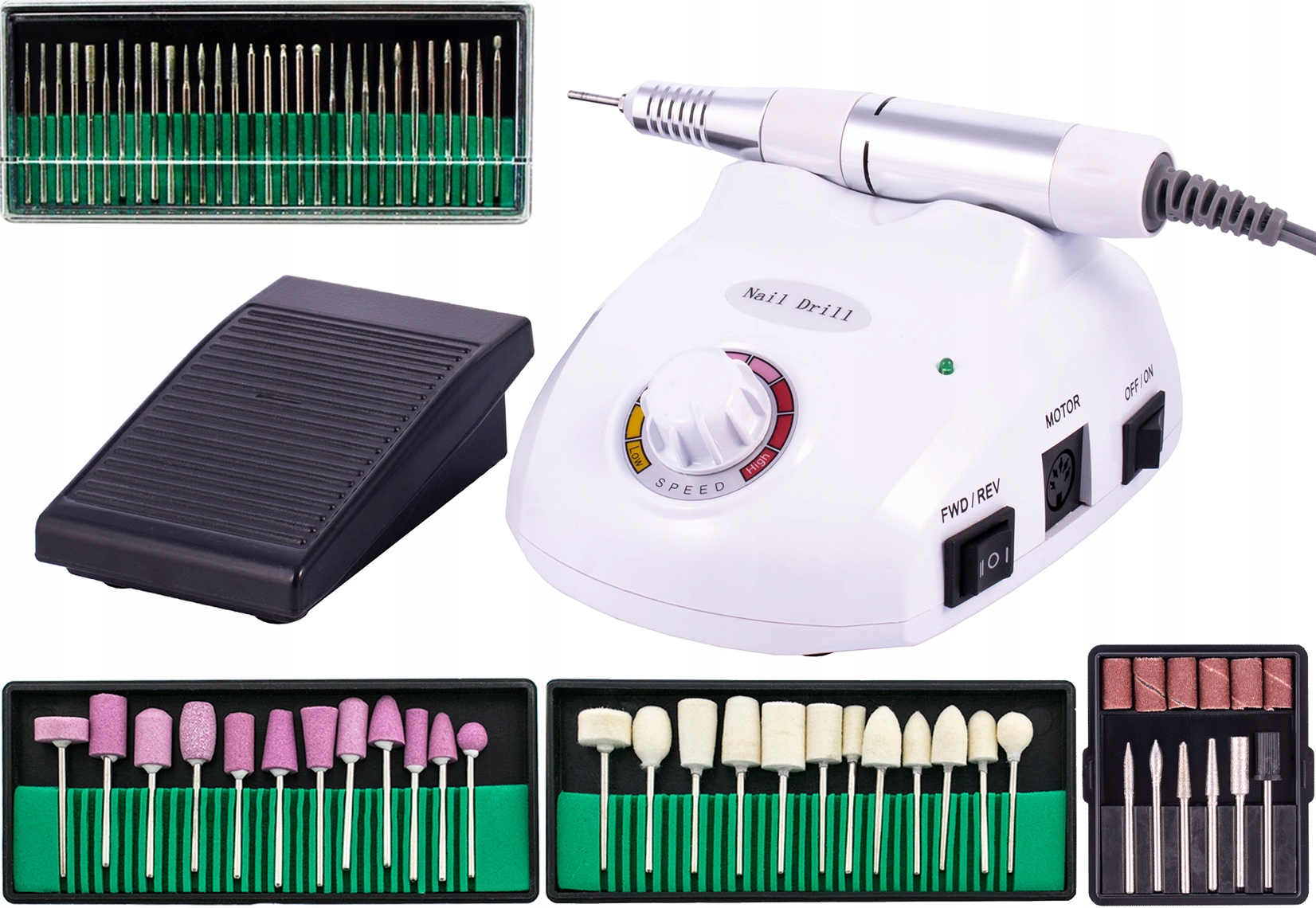 

Profesjonalna Frezarka do Manicure Mocna 40W Frezy