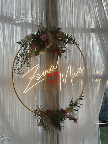 Żona mąż z sercem napis LEDOWY LED Neon LEDON Marka bez marki