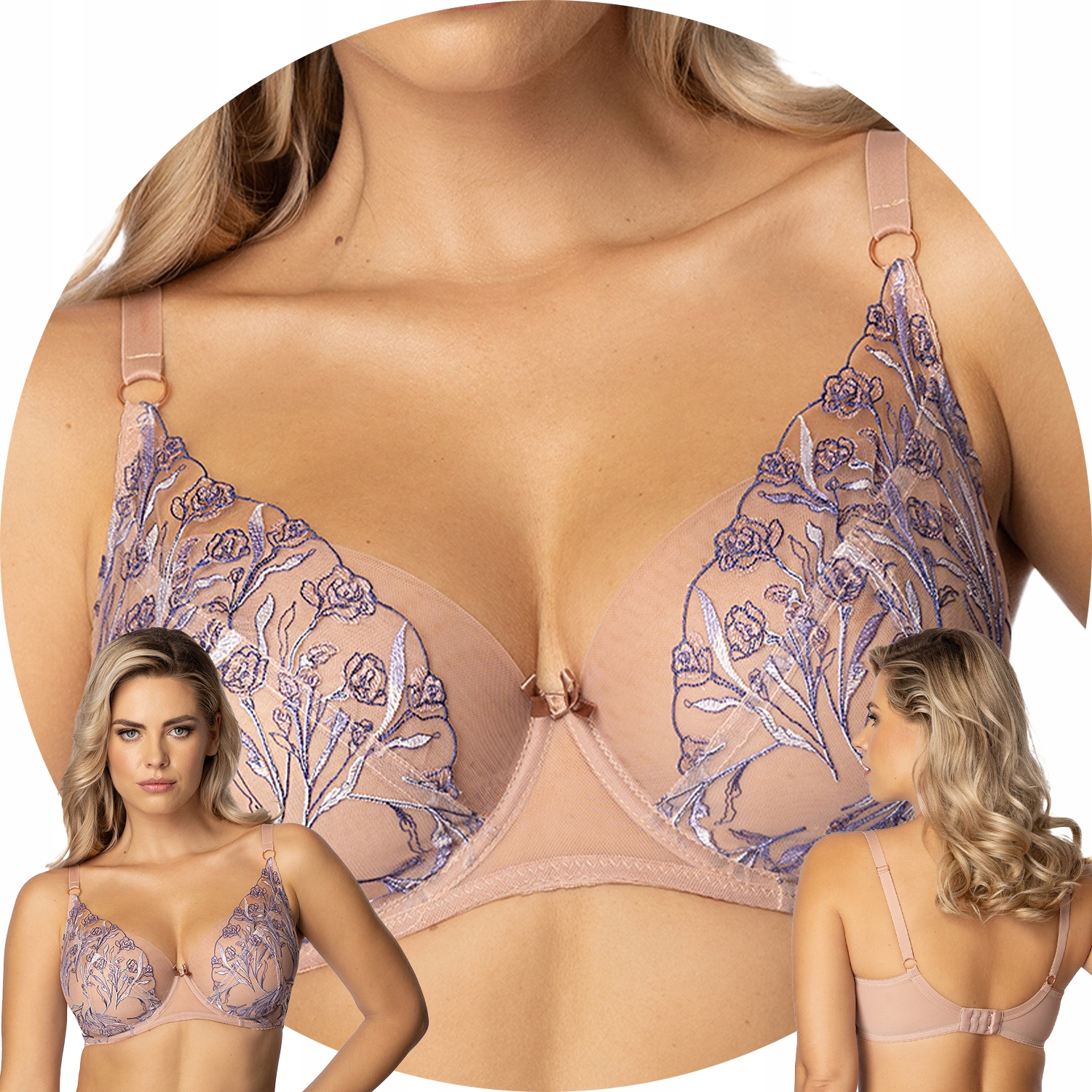 Gaia 1306 Odelia Podprsenka měkká béžovo-modrá 75G