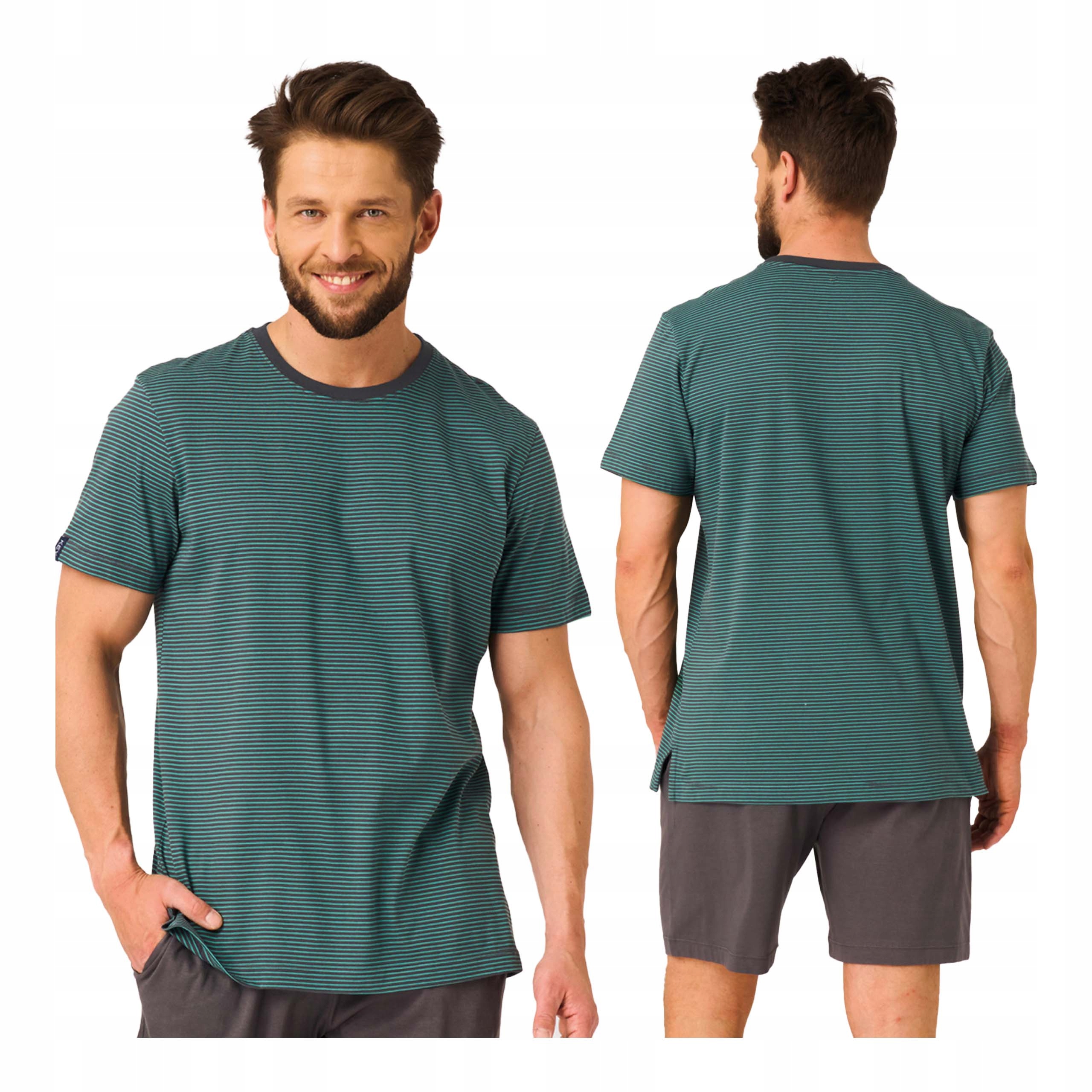 Pánské bavlněné pyžamo s krátkým rukávem, krátké kraťasy L 100 bavlna Key