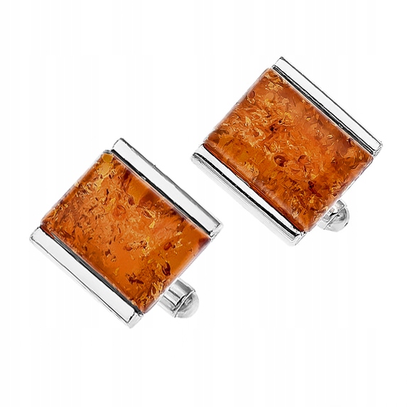 Stříbrné manžetové knoflíčky na košili z Baltský Jantar stříbro 925 Masivní