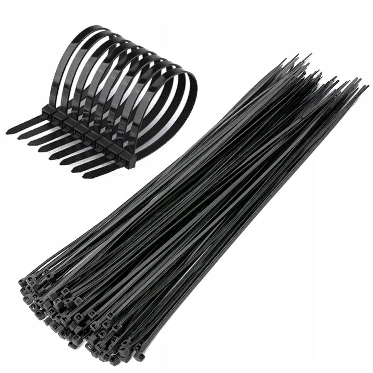Mocne Opaski Zaciskowe 120x2,5mm 100 Szt Czarne Trytytki Kablowe