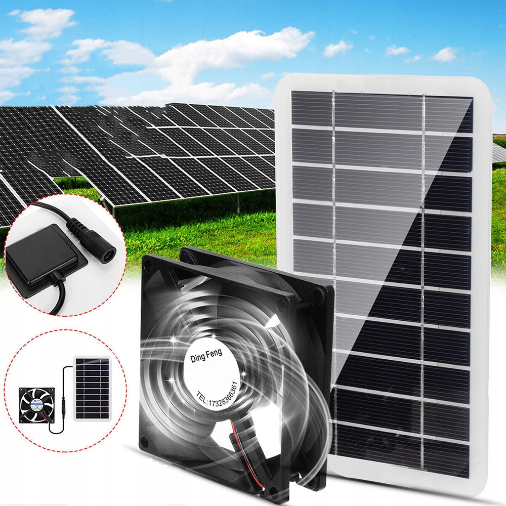 Wentylator Wydechowy Z Panelem Słoneczny 30W Do Domu Rv Szklarni Usb 5V