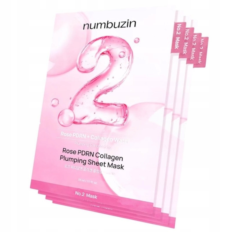 No.2 Rose Pdrn Collagen Plumping Sheet Mask Zestaw Masek