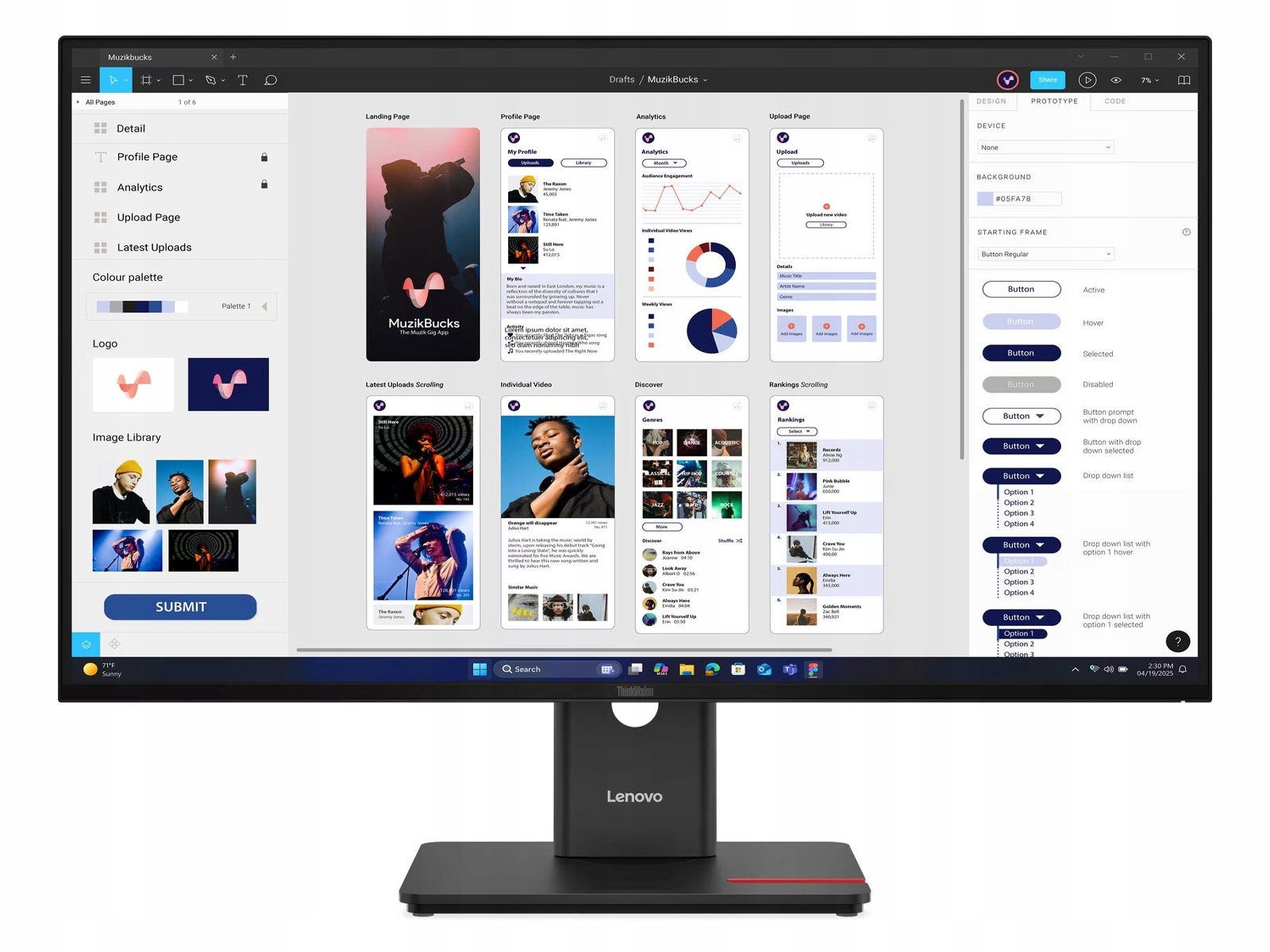 Led Monitor Lenovo ThinkVision T32UD-40 31,5" 3840 x 2160 px Ips Pls