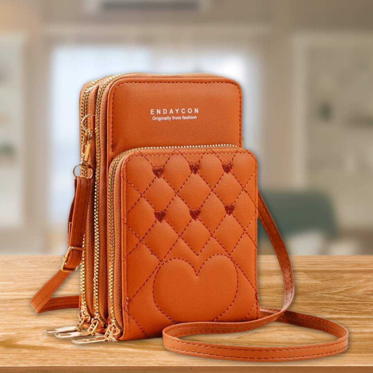 Brązowa Torebka 2W1 Listonoszka retro na telefon karty PORTFEL KOPERTÓWKA Model Dla żony mamy córki siostry lub przyjaciółki