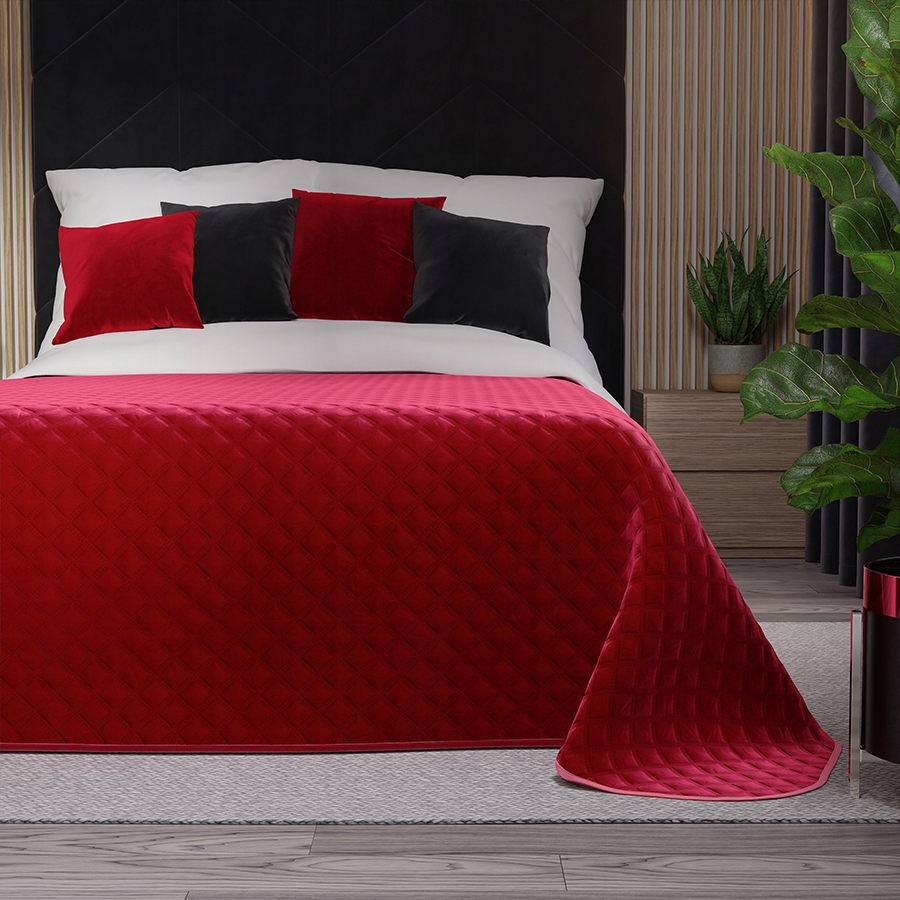 Velvi Přehoz, 170 x 210 cm, červená barva