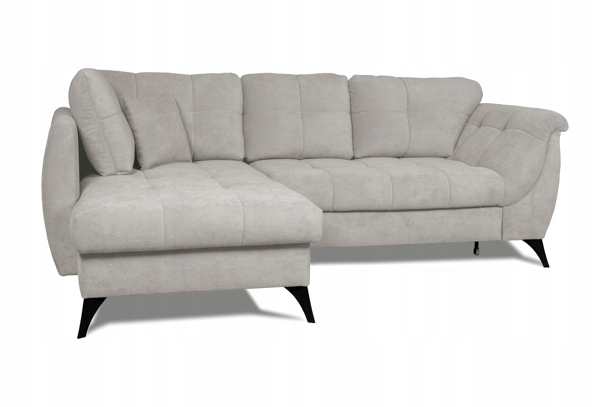 Rohová Sedací Souprava Tesa levá s funkcí spaní, úložný prostor na povlečení, šedá, rozkládací