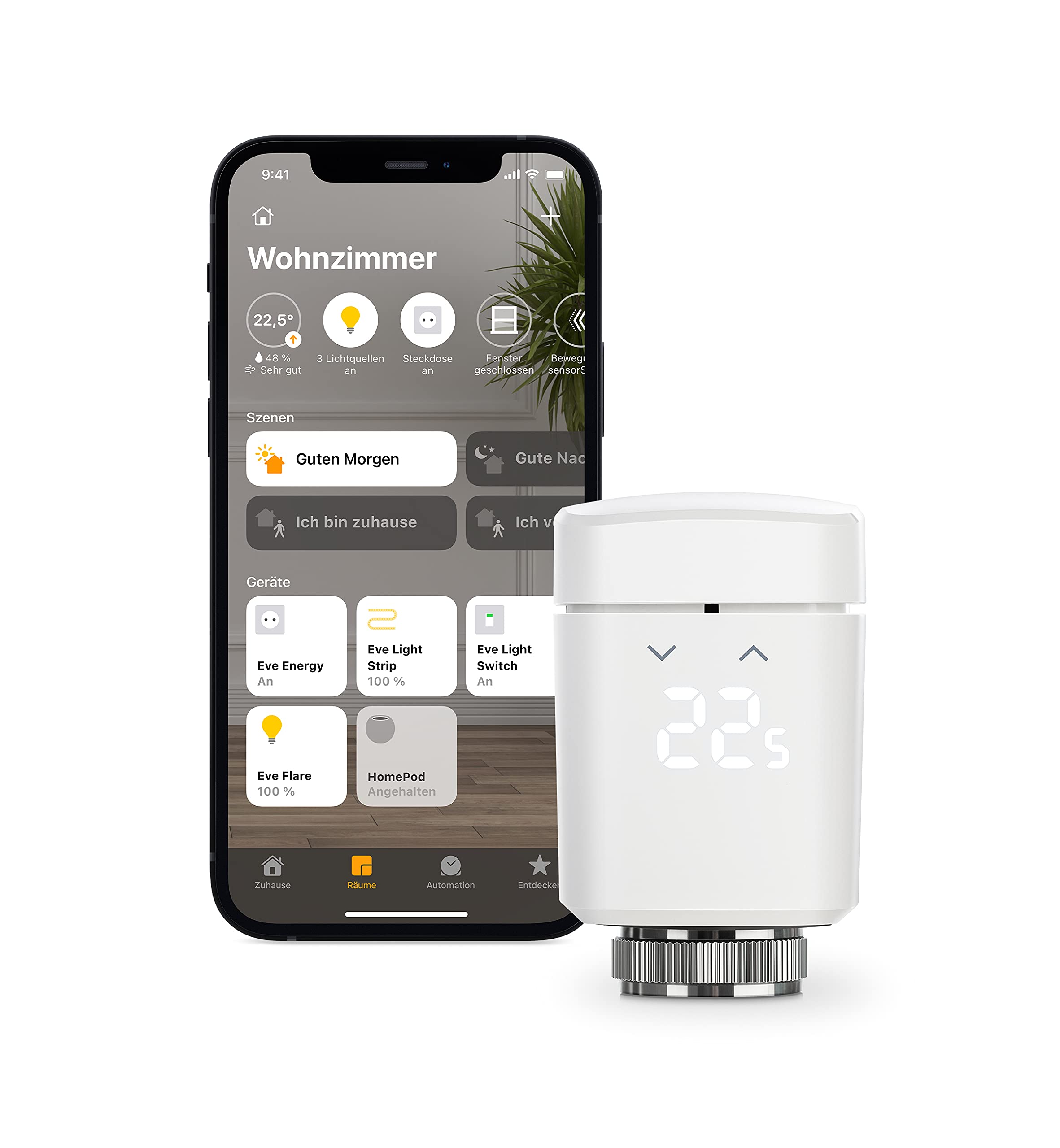 Inteligentný radiátorový termostat HomeKit Bluetooth Thread Siri Eve Thermo