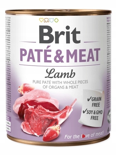 Levně 5x Brit Pate&Meat Jehněčí 800g