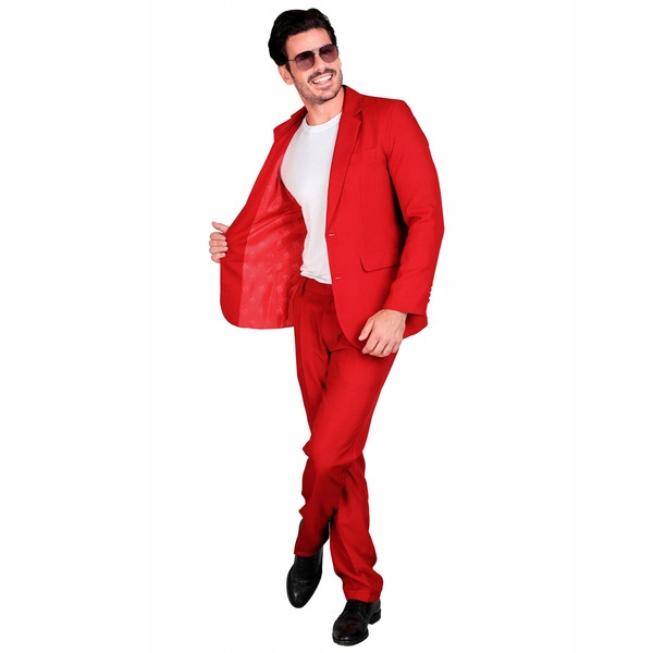 Kostým Pánský Oblek Červený Valentýn Love Karneval Převlek XL