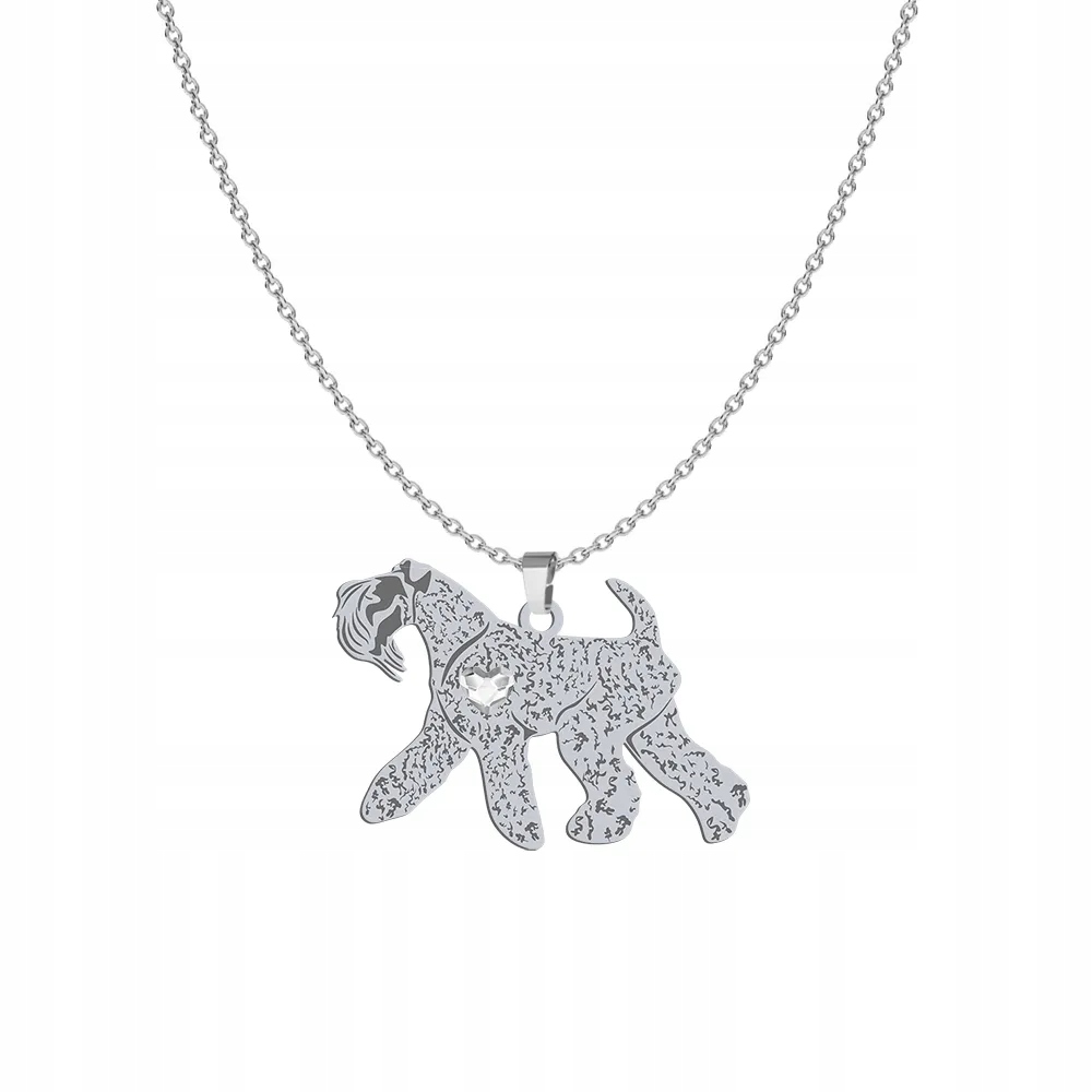 Stříbrný náhrdelník se psem Kerry Blue Terrier 925 Řetízek Žena Gravírování