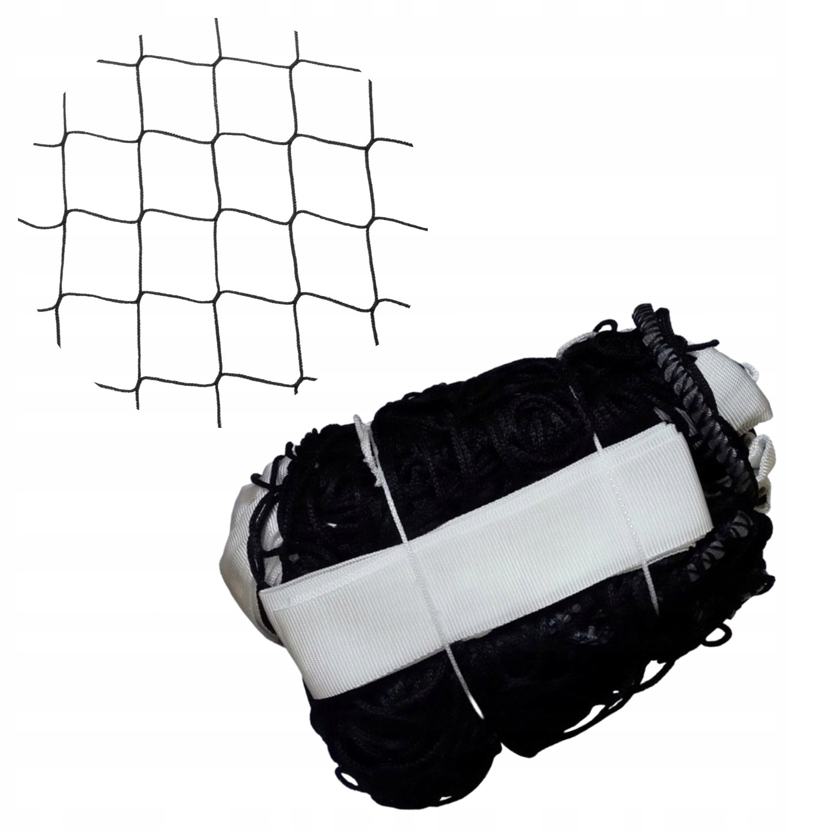 Síť Na Volejbal Vyztužená Páskou Ze 4 Stran 9,5 x 1 m Černá Odolná
