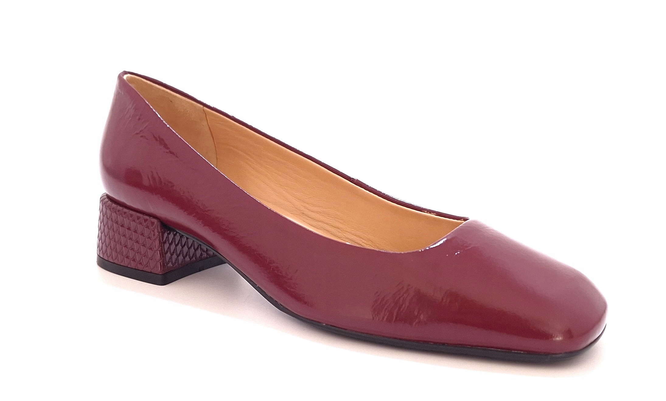 Bordové dámské lodičky s čtvercovou špičkou Capelli Rossi 11355-737, velikost 38