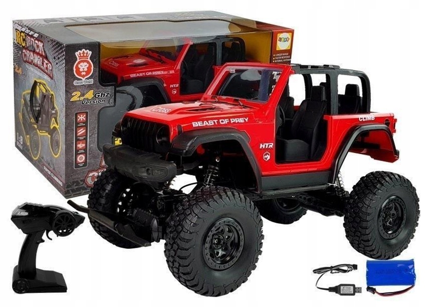 Jeep zdalnie sterowany Czerwony
