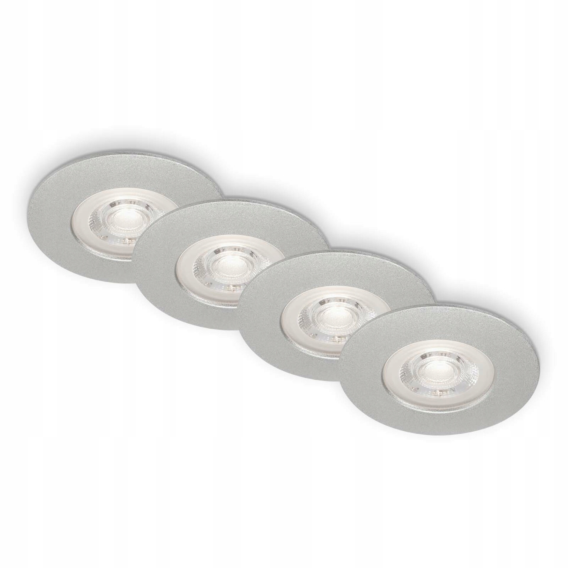 Briloner Led vestavná svítidla 4x4,9W, 480 lm, matný chrom, IP44, Ø9 cm