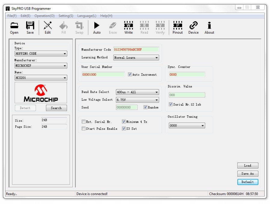 Programator pamięci szeregowych SkyPROII SkyPro2 Rodzaj programator pamięci