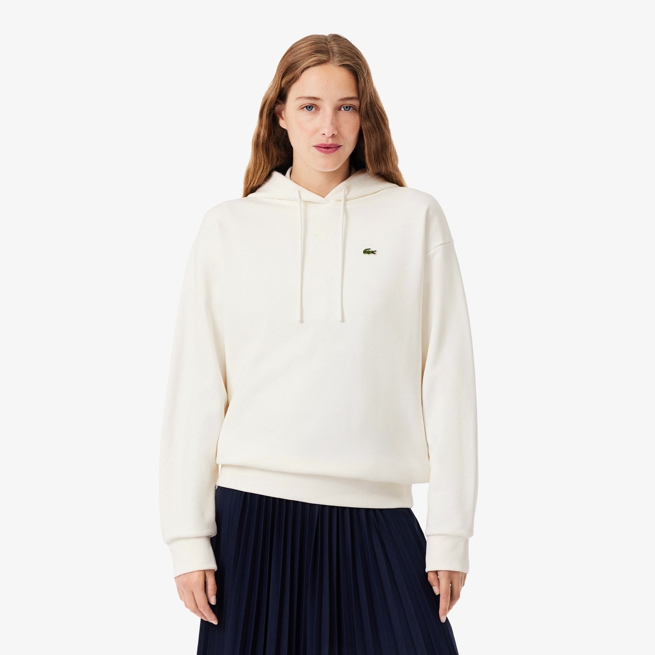 Lacoste Mikina s kapucí Oversized Fleece Blanc 40