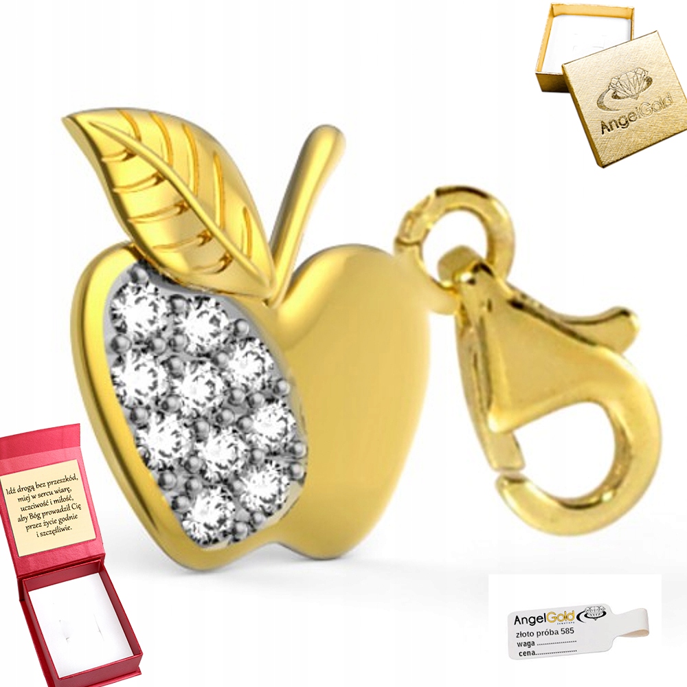 Zlatý Přívěsek Jablko S Zirkony 585