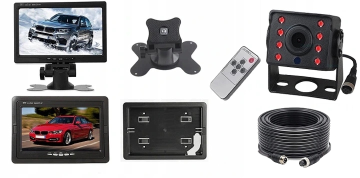 MONITOR 7 KAMERA BUS 8 IR 10m 12 24V OPTYKA SONY LCD Display screen