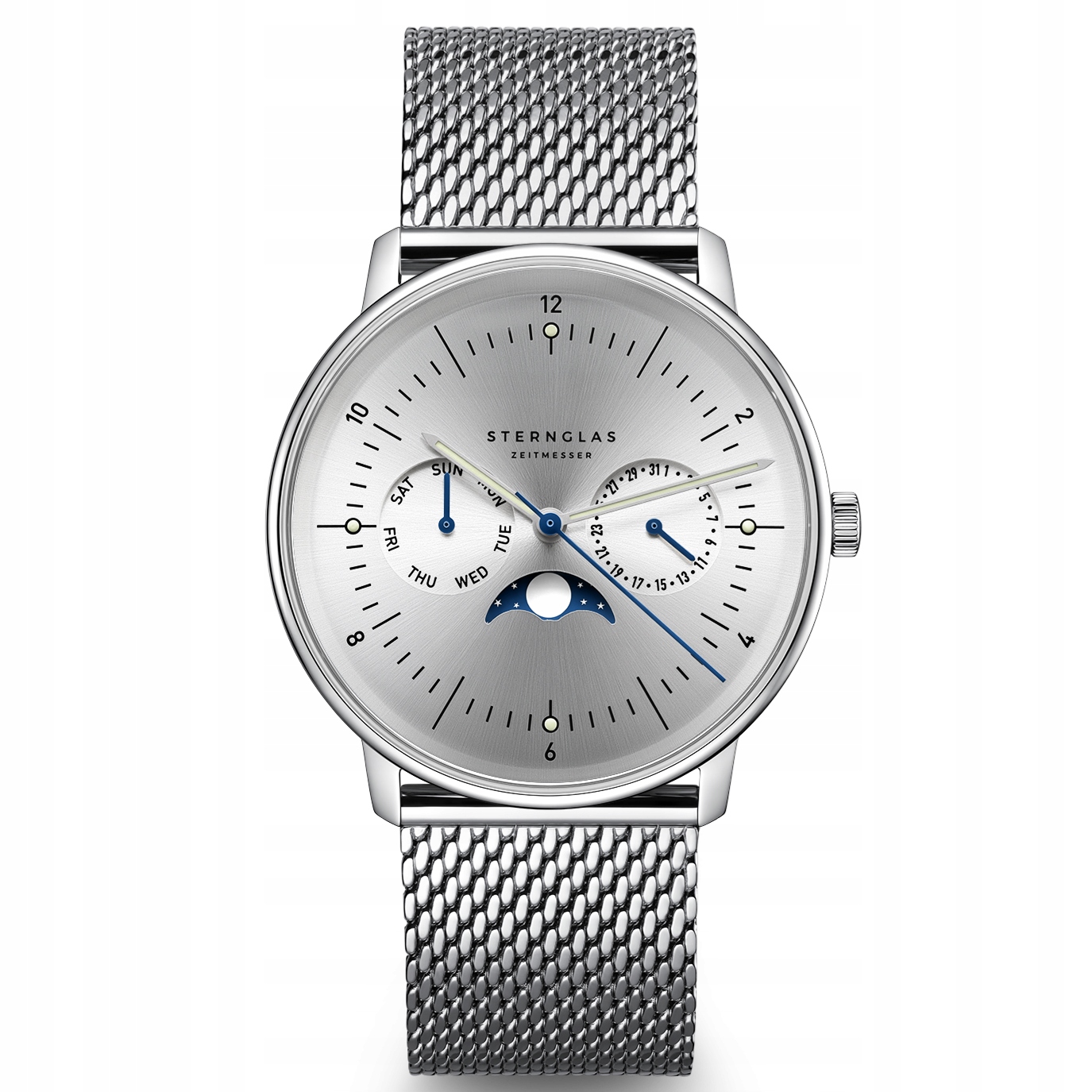 Nový originální Pánské hodinky Sternglas S01-NM52-MI04 Naos Moonphase