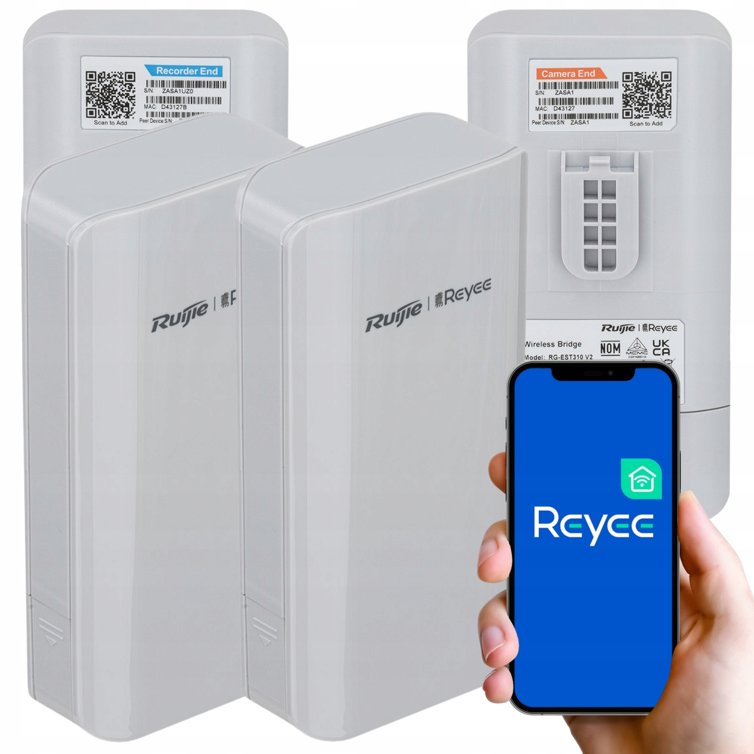 Bezdrôtový sieťový mostík Wi-fi 5 Ruijie RG-EST310-V2 5GHz s dosahom 1 km