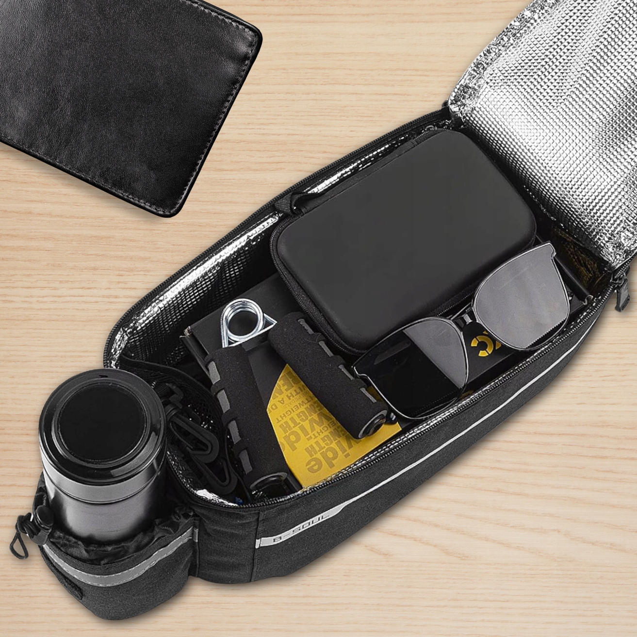 TORBA ROWEROWA TERMICZNA NA BAGAŻNIK ROWER SAKWA ODBLASKOWA KUFER 10L BIDON Pojemność 10 l