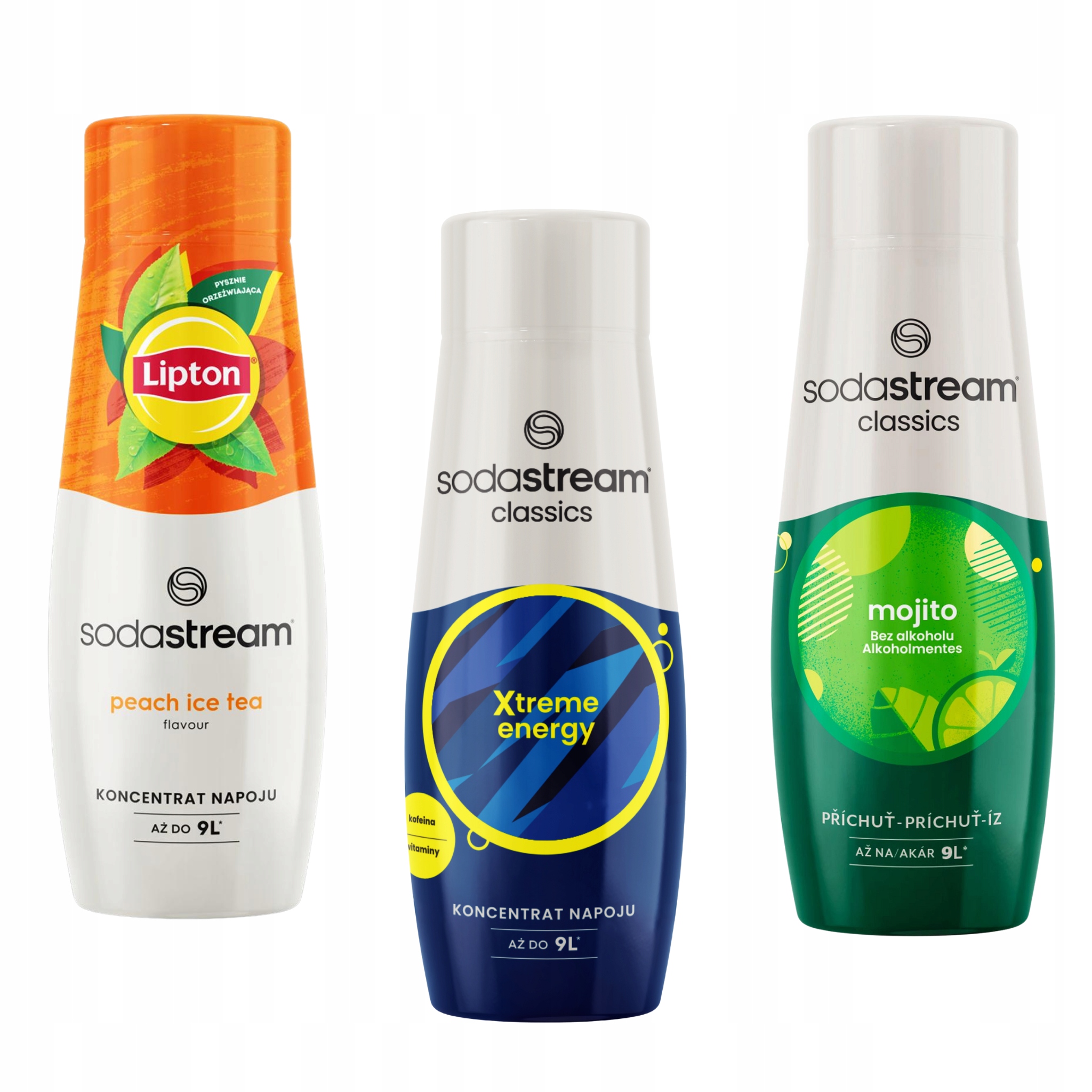 Levně Sada 3 koncentrátů Sodastream Lipton Ice Tea Peach Energy Mohito