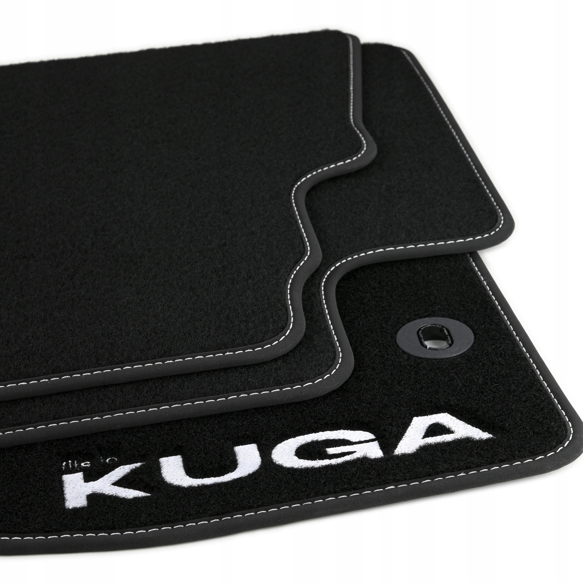 Dywaniki welurowe LOGO do FORD Kuga I 2008 2012 Color black