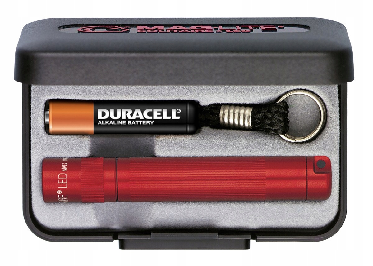 Maglite Solitaire Led svítilna Přívěsek Na Klíče červená 47lm baterie a vodítko