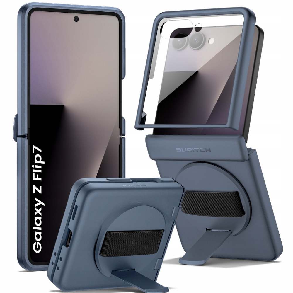 Pouzdro Suritch pro Galaxy Z Flip7 5G, ochrana vnějšího displeje, stojánek